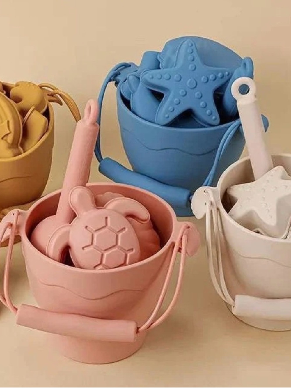 🌊 Premium Silicone Beach Toy Sets – Blue & Ivory Available! 🐚